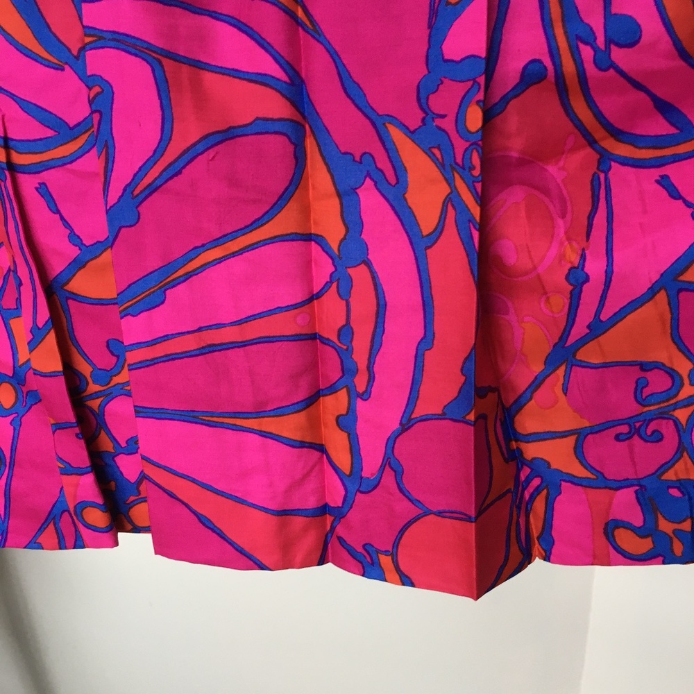 Anthony Allan Dress Vintage 60's Bright Pink Orange Front Zipper Back Pleat - Picture 4 of 7